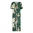 thumbnail image 7 of Atogsazn Women's Sleepwear Capri Pajama Sets Short Sleeve Two Piece Pjs Crew Neck Tops & Capri Pants with Pockets Green S, 7 of 7