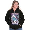 thumbnail image 3 of Smurfs Kanji Never Quit Keep Hustlin Unisex Plus Size Zip Hoodie Brisco Brands 3X, 3 of 5