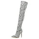 thumbnail image 2 of Botas por encima de la rodilla con punta en pico y tacones altos Botas de piel de serpiente de talla grande Botas de mujer Wmkox8yii ytu11341, 2 of 9