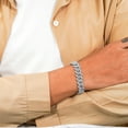 thumbnail image 6 of JeenMata Men's Full Bling Iced Out Curb Chain Bracelet in White - Prong Setting - Chunky Men's Jewelry, 6 of 6