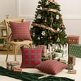 thumbnail image 3 of Pack of 2 Christmas Plaid Decorative Throw Pillow Covers Scottish Tartan Cushion Case for Farmhouse Home Holiday Decor Red and Green, 18 x 18 Inches, 3 of 6