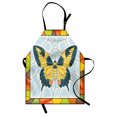 thumbnail image 1 of Butterflies Apron, Butterfly in Stained-Glass Window with Frame Wing Spring Garden Illustration, Unisex Kitchen Bib with Adjustable Neck for Cooking Gardening, Adult Size, Multicolor, by Ambesonne, 1 of 4