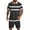Black, variant on Men's 2 Piece Outfits Beach Matching Sets Print Striped Button up Short Sleeve Shirt And Drawstring Shorts Summer Beach Sets Brown S