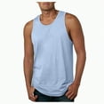 thumbnail image 3 of HCNTES Men's Workout Tank Tops Gym Cut Off Sleeveless T Shirt Bodybuilding Fitness Muscle Athletic Tank Top Shirts Tee men's sleeveless shirts and tank tops low price(XL,Light Blue), 3 of 8