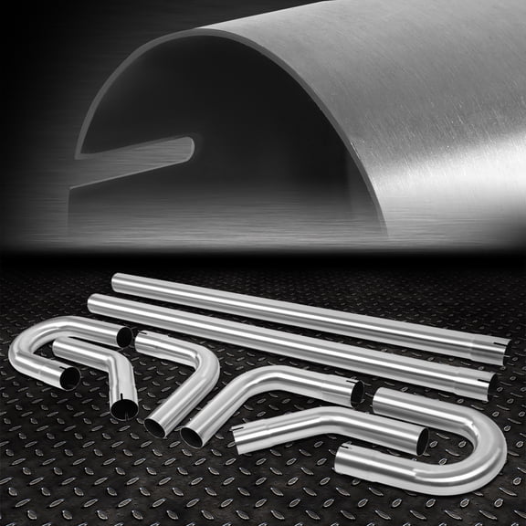 Nuvision 8Pcs 3"OD Stainless Steel Mandrel Bend Straight U-Bend Custom Exhaust Pipe Kit