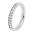 thumbnail image 2 of 3MM Comfort Fit Titanium Wedding Band Round CZ Channel Eternity Titanium Ring (Size 4 to 8), 2 of 2