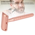 thumbnail image 4 of Double Sided Shave Tool, Washable Safety Shave Tool Alloy Manual Non Slip  for Men Rosy Gold, 4 of 7