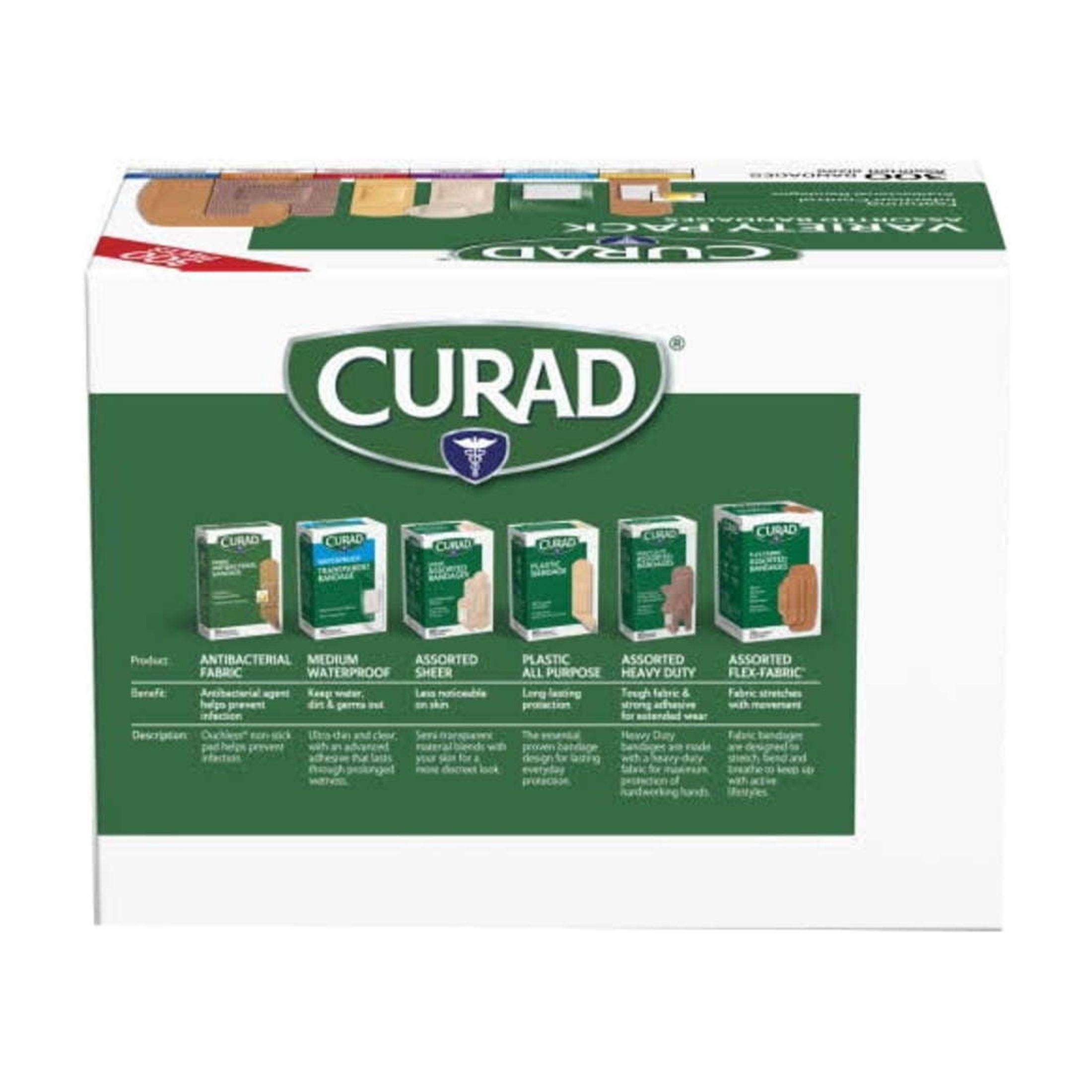 Curad Variety Pack Flexible Waterproof Antibacterial Bandages 300 Count photo 2