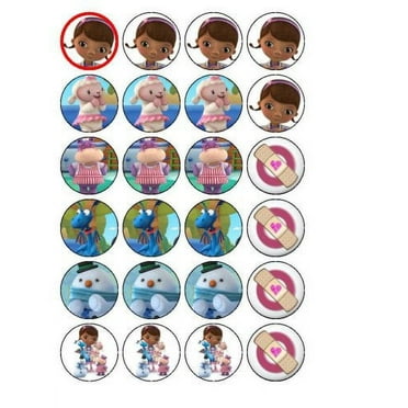 24 Doc McStuffins Lambie Stuffy Hallie Chilly Mc Stuffins Bandaids Edible Cupcake Toppers