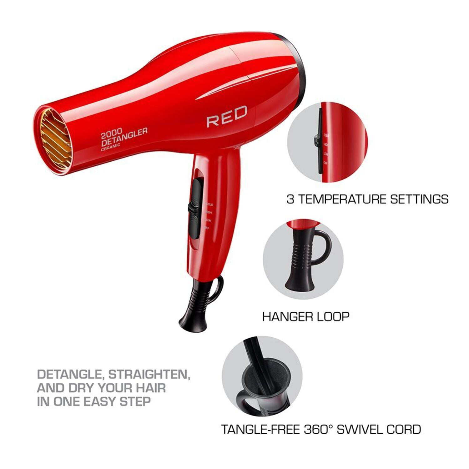 Detangler Ceramic Double Layer Pik Blow Dryer