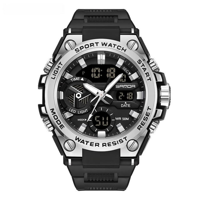Reloj electrónico multifuncional luminoso resistente al agua para hombre, estilo militar, para estudiantes y jóvenes
