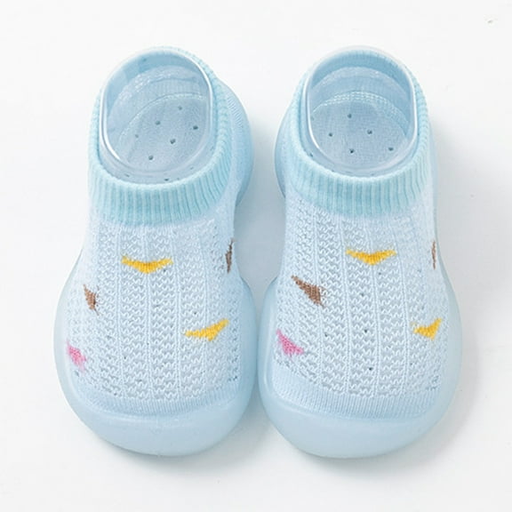 Sock Shoes Non- Baby Grip Socks Walking Shoes Breathable Lightwewight Soft Sole Rubber Cotton Baby Girl Shoes for Boys 6-12 Months