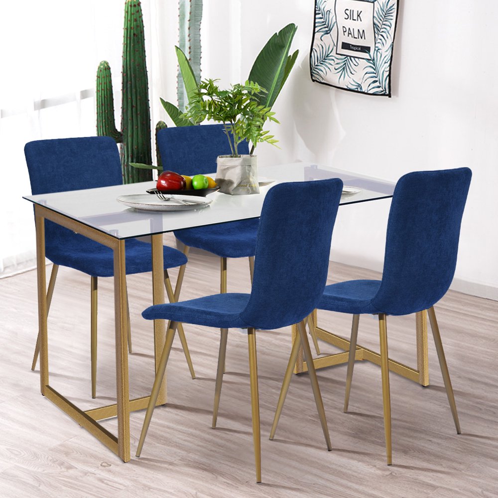 FurnitureR Modern Dining Chair (Set of 4) Stylish Fabric Upholstered