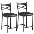 thumbnail image 5 of Bar Stools Set of 2/4, 2pcs/4pcs Kitchen Barstools with Footrest and High Back, PU Leather Counter Height Bar Stools, Upholstered Bar Charis for Kitchen Island, Apartment, Counter Bar, 5 of 9