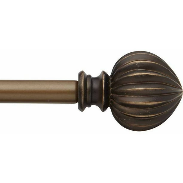 Bali 5/8" Fluted Curtain Rod Set, Golden Brass, 28"48" or 48"84