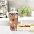 thumbnail image 6 of Chicken Tumbler Rooster Theme Stainless Steel Insulated Tumblers with Lid and Straw Reusable Cute Hen Coffee Travel Mug Tea Drinking Water Wine Cups Birthday Gifts for Women 20 Oz, 6 of 6