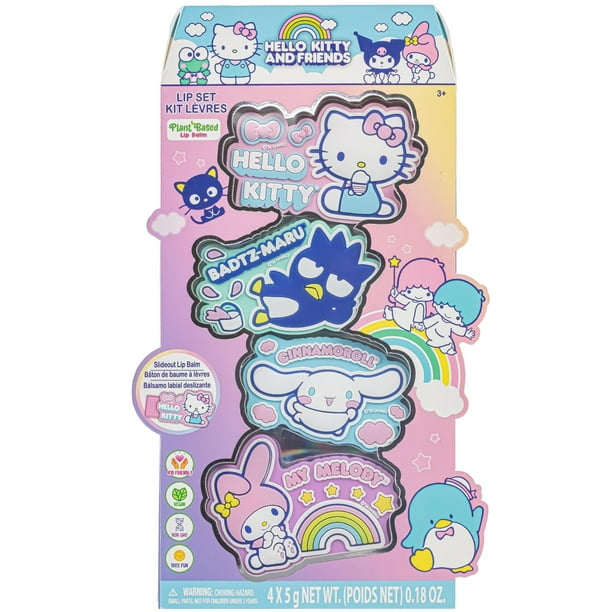 Set de brillos labiales Hello Kitty and Friends con 4 brillos labiales