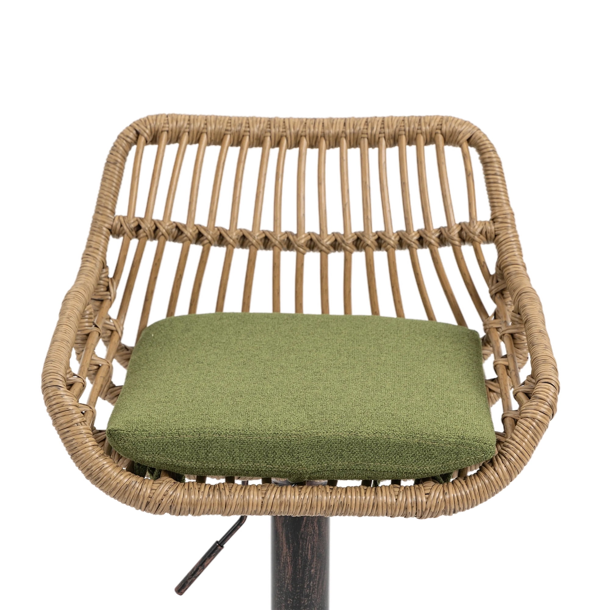 MAYEERTY Modern Swivel Bar Stools Set of 2 Adjustable Counter Height Chairs with Footrest for Kitchen, Dining Room (Green)
