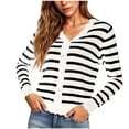 thumbnail image 3 of Womens Cardigan Sweaters Long Sleeve Casual Knitted Button V-Neck Trendy Cardigans For All Seasons Wear, 3 of 8
