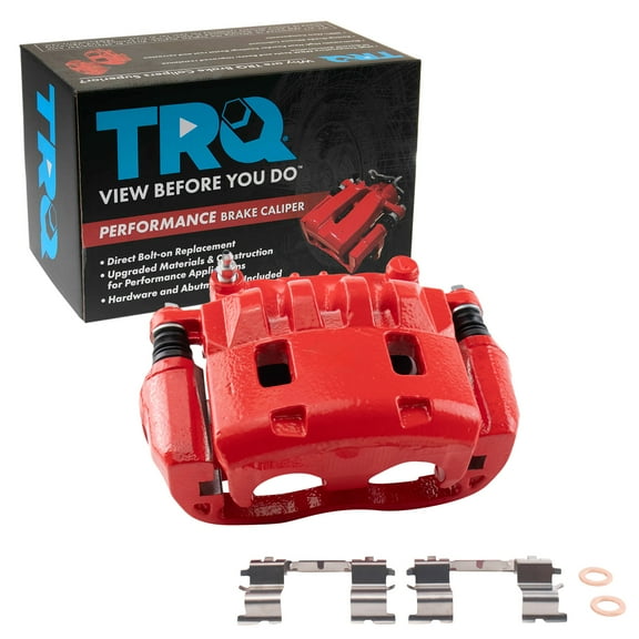 TRQ Front Left Brake Caliper w/Bracket Performance Red Drivers Side Compatible with 2005-2006 Saab 9-2X 2002-2014 Subaru Impreza 2003-2005 Legacy