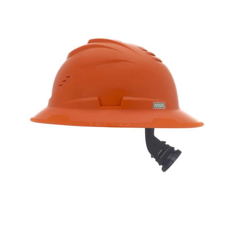 MSA 10215834 V-Gard C1 Vented Orange Full Brim Hard Hat with ReflectIR Cooling Thermal Barrier and Fas-Trac III Suspension - Uses Highly Innovative Cooling Features to Help Alleviate Heat Stress CA2