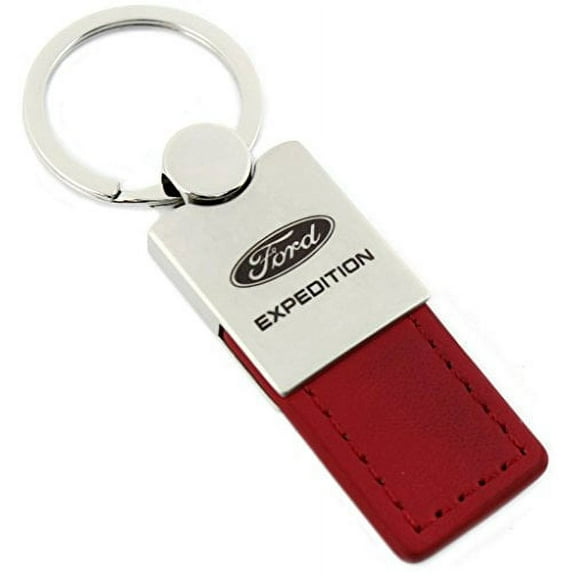 Ford Expedition Keychain & Keyring - Duo Premium Red Leather