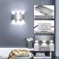 thumbnail image 4 of Lámpara de pared LED de 6W, lámpara de pared interior, iluminación de aluminio cuadrada moderna hacia arriba y abajo, luz decorativa para dormitorio, oficina, blanco frío ER, 4 of 5