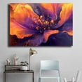 thumbnail image 4 of Mudket Purple and Orange Flower with Gold Accents Canvas Wall Art, Framed Floral Print, Ready to Hang Wall Decor for Living Room, Abstract Modern Artwork - 12"L x 8"W, 4 of 10