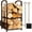 Bronze, variant on Best Choice Products 5-Piece Firewood Log Rack Holder Tools Set for Fireplace w/ Hook, Broom, Shovel, Tongs - Black