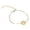 Gold V, variant on Initial Bracelet 1 Gold Plated Stainless Steel Letter Charm Bracelet for Women and Girls Design Name Jewelry