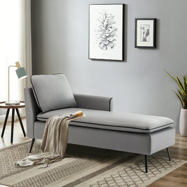 Chaise Lounge Indoor, 57" Long Upholstered Chaise Lounge Chair for