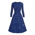 thumbnail image 5 of DGMIOCS Women's Sparkly Sequin Party Dress for Elegant Midi Length Off Shoulder Sleeveless Clubwear with Flowy Skirt Women's Casual Dress Blue M, 5 of 5
