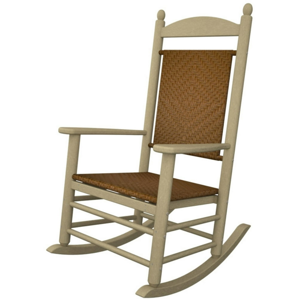 Polywood Jefferson Rocking Chair with Woven Seat and Back - Walmart.com