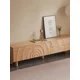 thumbnail image 4 of Mueble de TV sencillo nórdico de madera maciza para casa de familia, wabi, viento de arena, pequeño apartamento, sala de estar, 4 of 4