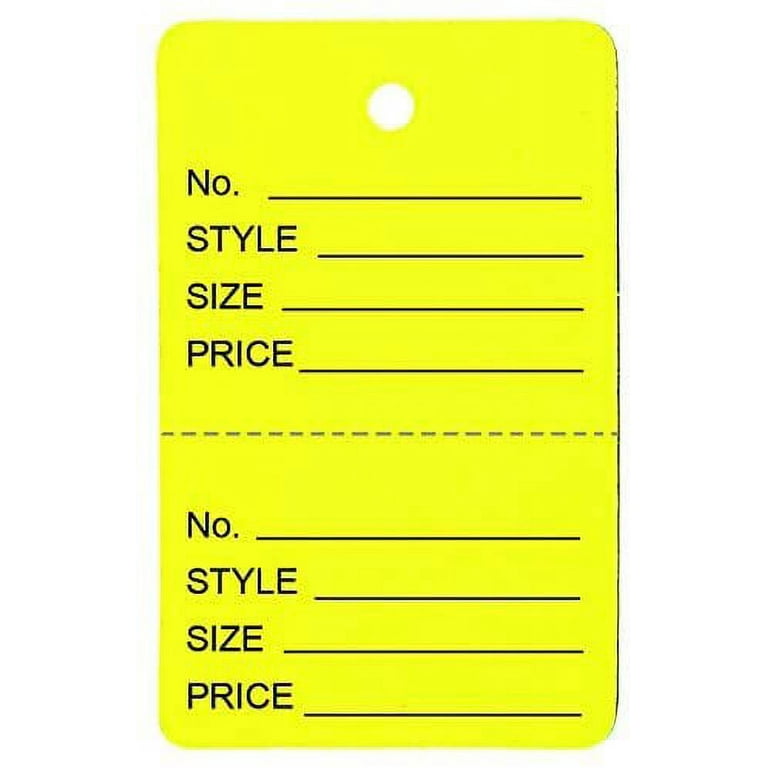 Easytwelve - 1000 Pieces Unstrung Price Tags for Clothes 1.75 x 1.093 Inches, Hang Tags Labels for Clothing, Retail, Sale, Tagging Gun Refill