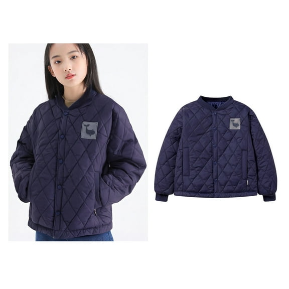 Kids Boys Winter Coat,Puffer Jackets for Girls with Pocket Button Down Navy Puffer Solid Color Long Sleeve Children Padded Coats Boys Coats Size 6-7 Years