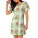thumbnail image 2 of Fotbe Tropical Flowers Bata de Dormir para Mujer con Estampado, Camisón de Algodón de Manga Corta, Ropa de Dormir Casual, 2 of 6