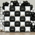 thumbnail image 4 of LQQBOX Black and White Square Foil Balloon Wall, 25 PCS Double Sided Balloons Flat Square Balloon Backdrop for Checkerboard Racing Themed Birthday Party Background Decoration, 4 of 7