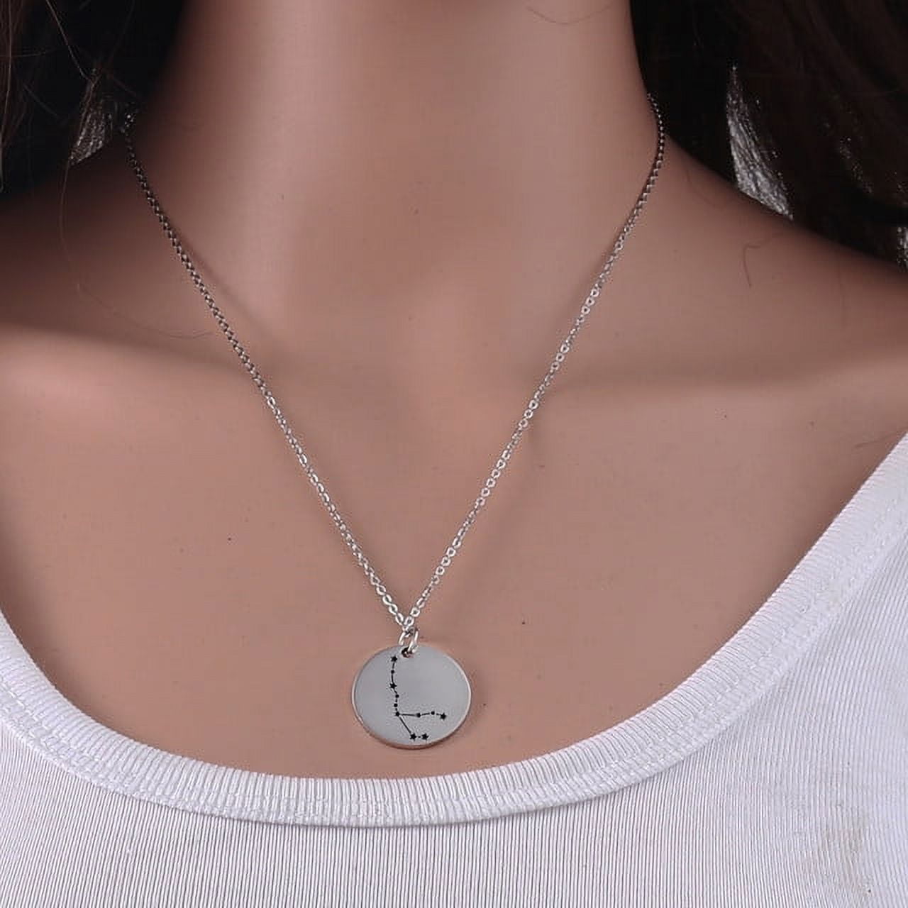 Zodiac Jewelry - Horoscope Constellation Necklace - Zodiac Birthday Gift with Back Can Engraved Name - Zodiac Gift for Girl
