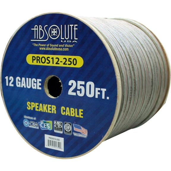 Absolute PROS-12250 12 Gauge 250 feet High Performance PRO Spool Speaker Wire
