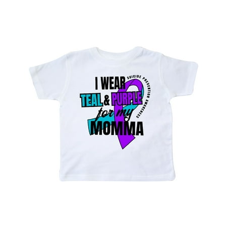 

Inktastic Suicide Prevention I Wear Teal and Purple for My Momma Gift Toddler Boy or Toddler Girl T-Shirt
