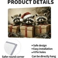 thumbnail image 3 of Christmas Raccoon Metal Tin Sign，Three Baby Raccoons With Santa Hat & Gift Boxes,Tinplate Is Easily Hung On Interior And Exterior Walls, Ideal For Xmas Decor & Pet Lovers 8x12 Inch, 3 of 5