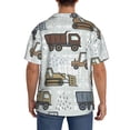 thumbnail image 7 of Goofa Tractor and Dumper Printed Men's Casual Short-sleeved Shirt,Lightweight Breathable Button-down,Summer Casual men's top,Versatile Fashion shirt-Medium, 7 of 7