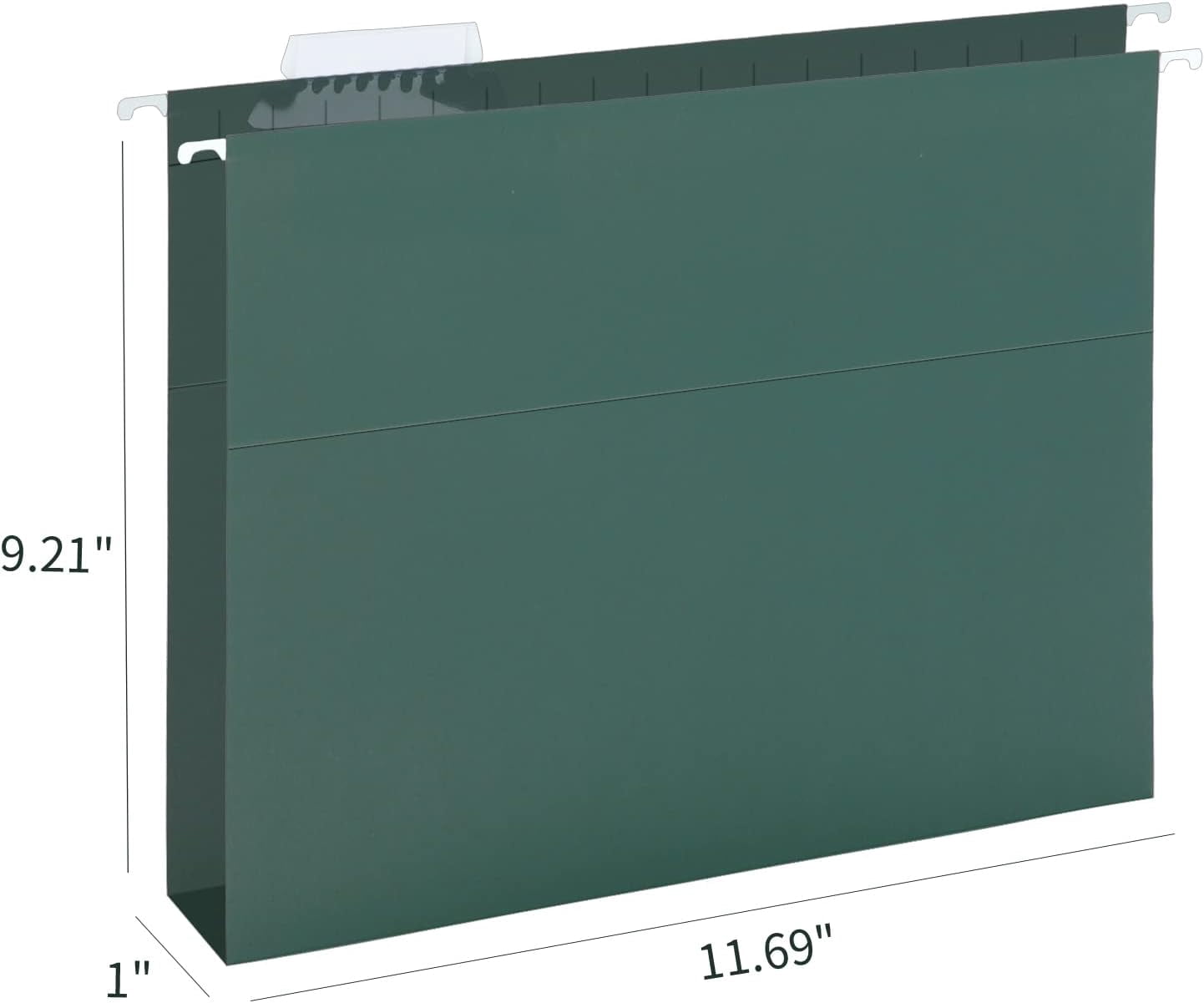 Hanging File Folders, 80 Pack Reinforced Letter Size Hanging Folders with Heavy Duty 0 Inch Expansion, Designed for Bulky Files, Medical Charts, 1/5-Cut Adjustable Tabs, Green