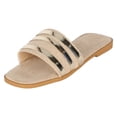 thumbnail image 1 of IUJSOY Open Toe Slides for Women Trendy Single Band Slip on Flat Sandals Square Toe Summer Shoes, 1 of 7
