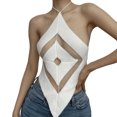 thumbnail image 1 of Gibobby Top sin tirantes con cordones sin espalda ahuecado sexy a la moda para mujer(Blanco,G), 1 of 3