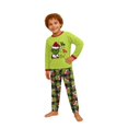 thumbnail image 1 of Moonsky-2026 Christmas Family Flannel Pajamas Matching Set Christmas Letter Print Long Sleeve Tops and Green Plaid Pants Sleepwear Soft for Winter 8 Years, 1 of 5