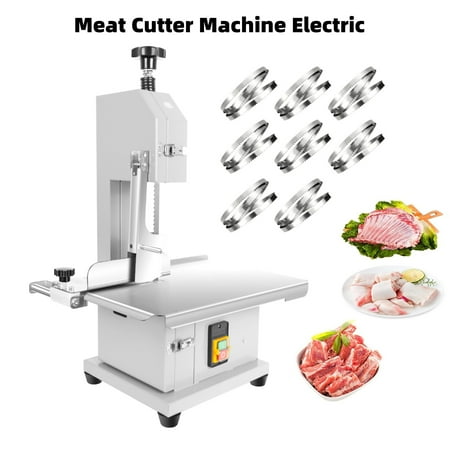 110V Commercial Bone Saw Machine 19x14 inch Workbench Bone Saw Butcher 0.04-3.9 inch Thickness Adjustable 1000W Electric Meat Band Saw Meat Bandsaw for Rib Pork Beef