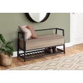 thumbnail image 3 of Monarch Specialties Bench, Entryway, Hallway, Storage, 42" Rectangular, Metal, Laminate, Brown, Black, Contemporary, Modern, 3 of 4