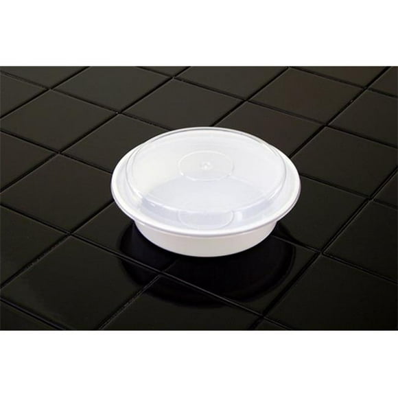 Pactiv NC723 24 oz Micro Container Lid Combo Plastic, White - Case of 150
